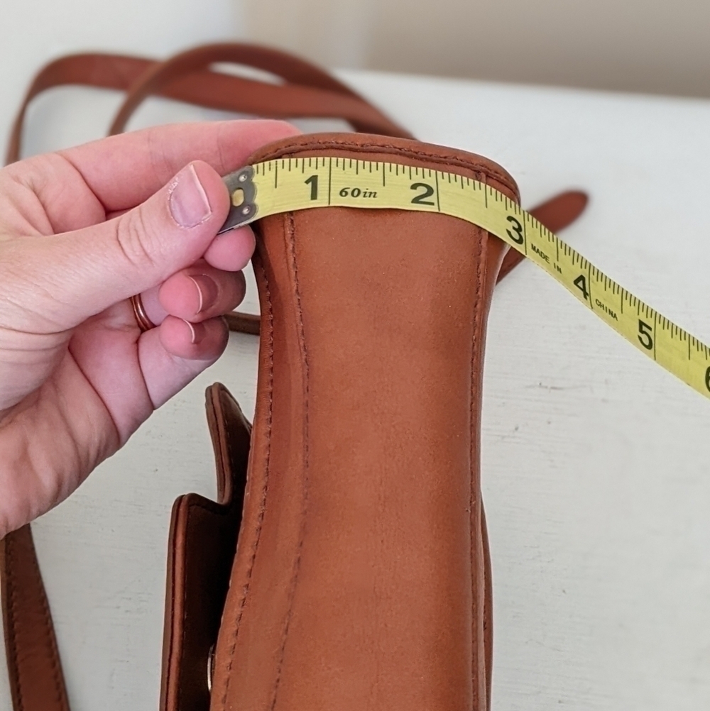 Cole Haan Tooled Leather Canvas Crossbody Purse Bag - Picture 8 of 8